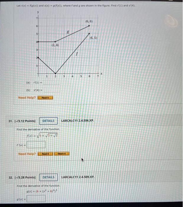 Solved Let R X Fg X And S X G F X Where F And G Are