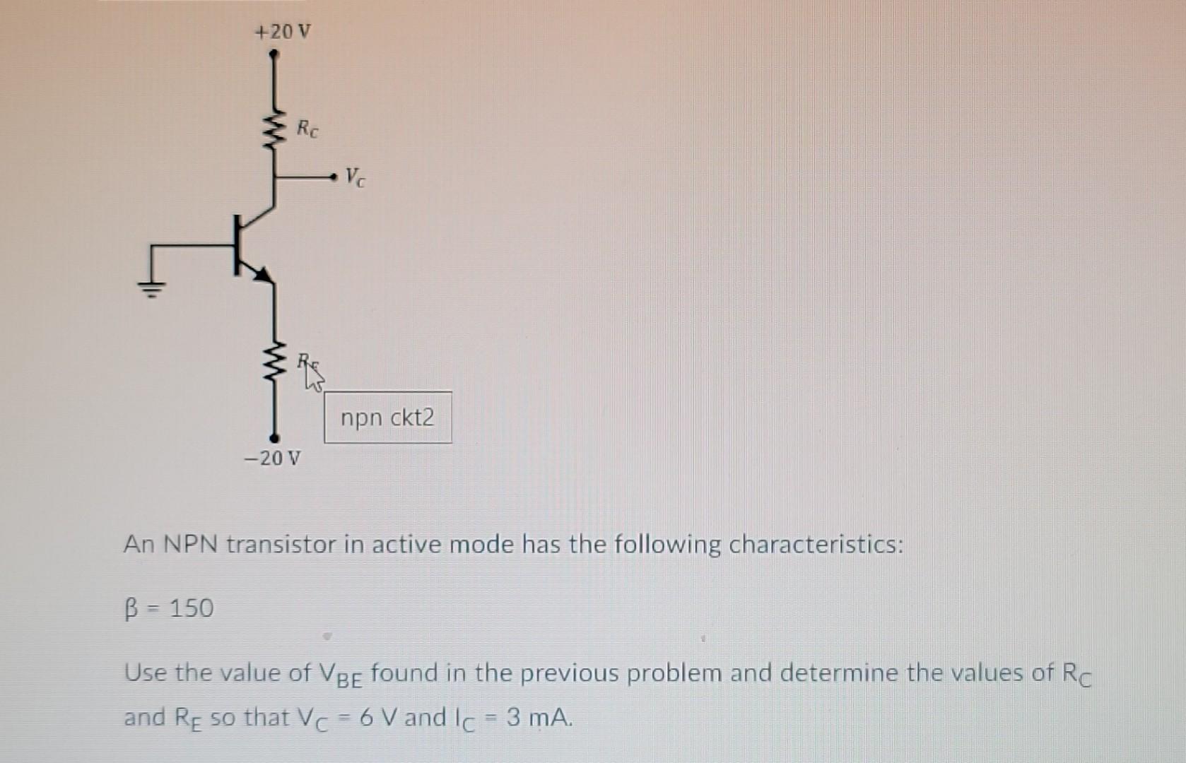 An Npn Transistor In Active Mode Has The Following 7636