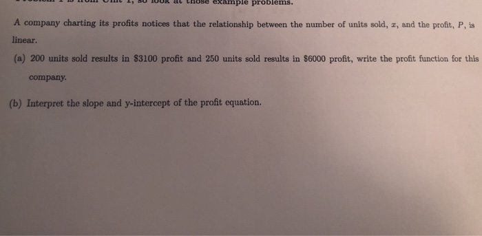Profit Problem Solving Example Solved example problems. A company charting its profits | Chegg.com