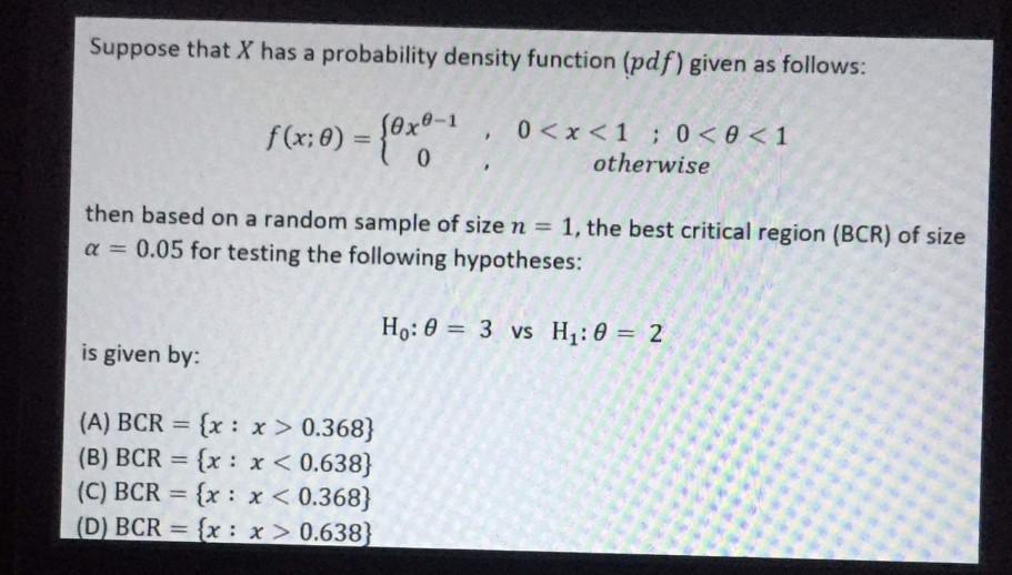 Solved Suppose that X has a probability density function | Chegg.com