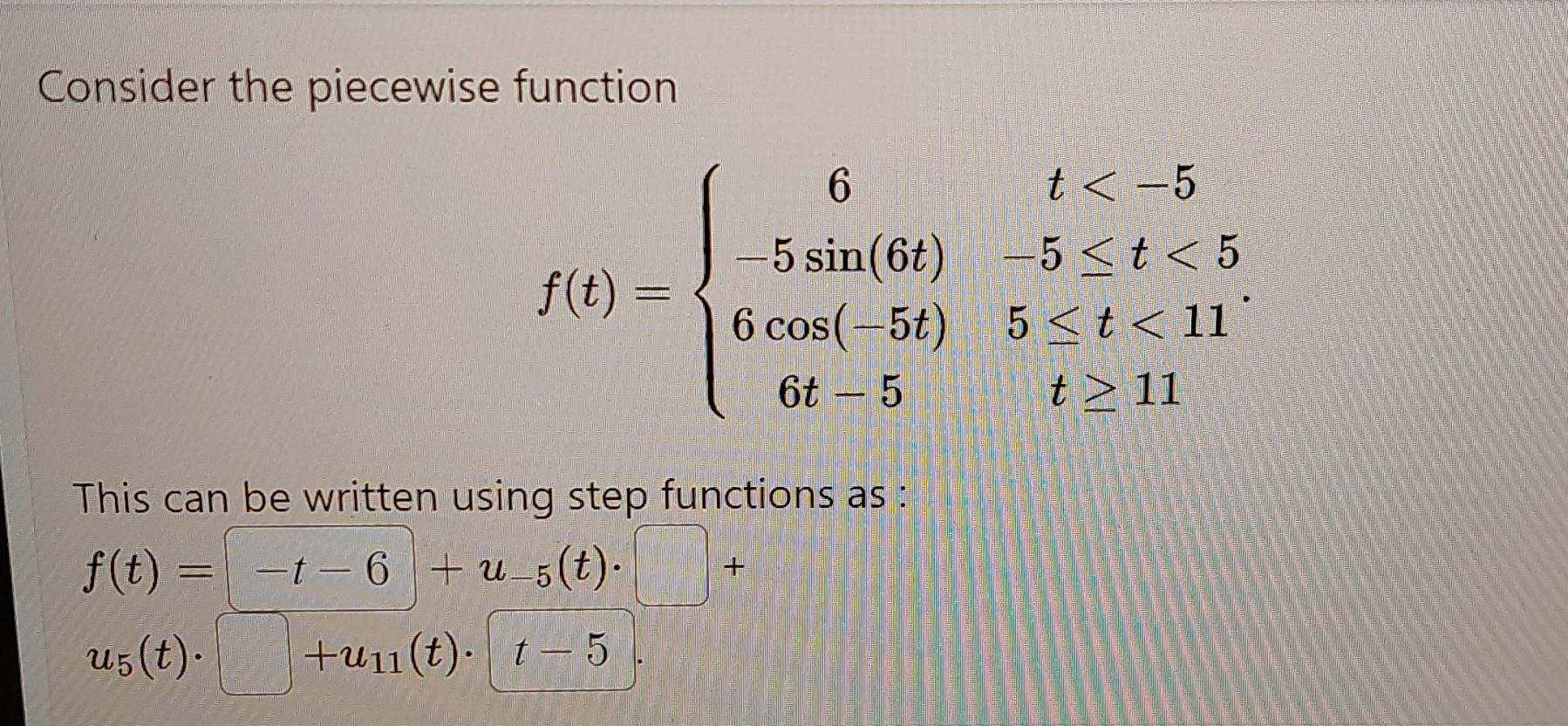 Solved Consider the piecewise function | Chegg.com