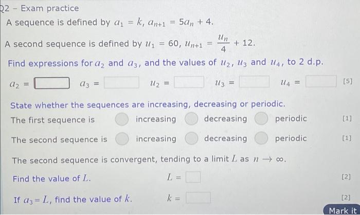 listing the terms of a sequence
