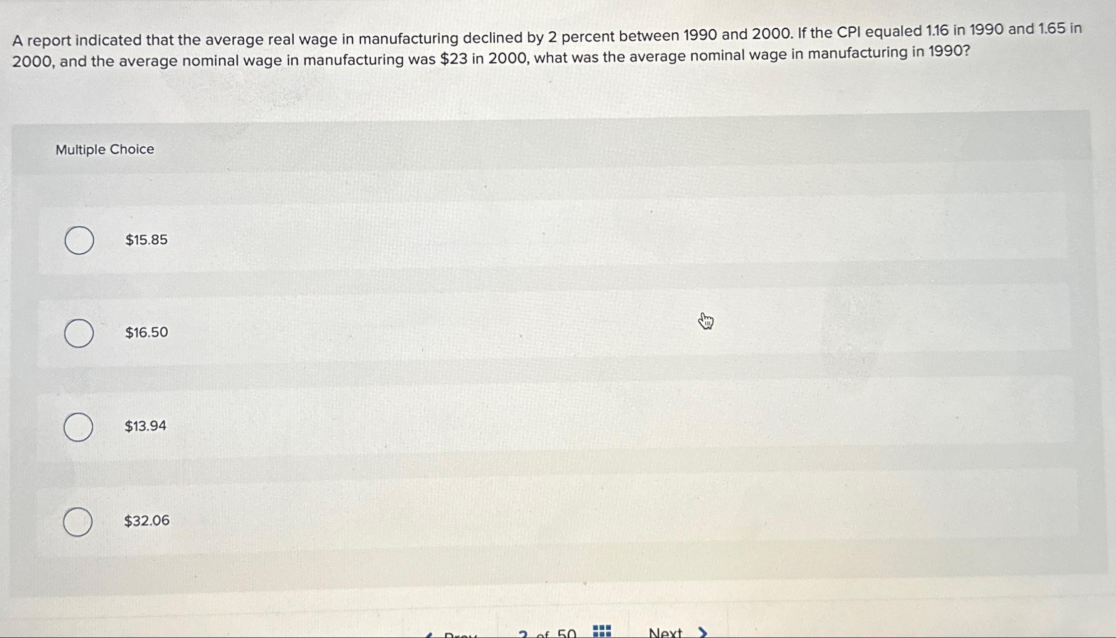 Solved A report indicated that the average real wage in | Chegg.com