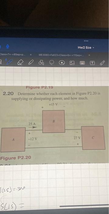 Solved Class+7+-+8Sep+p... X 3 A Figure P2.19 2.20 Determine | Chegg.com
