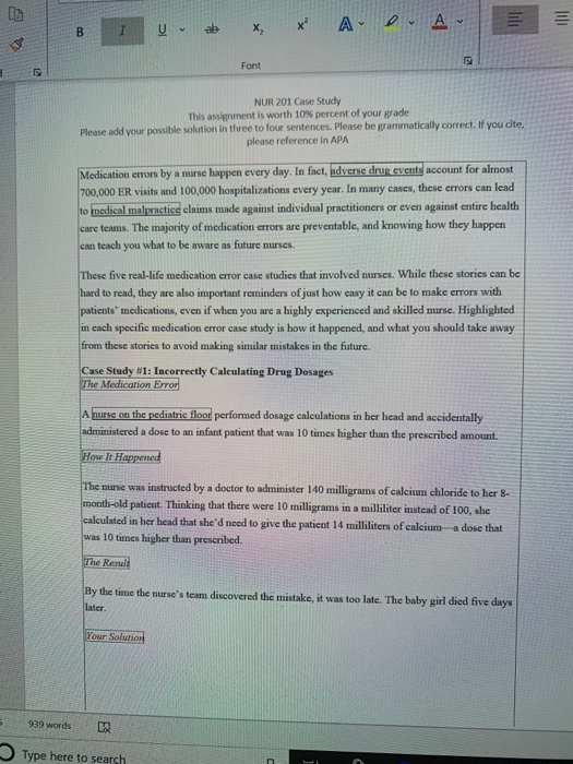 Case study in nursing image