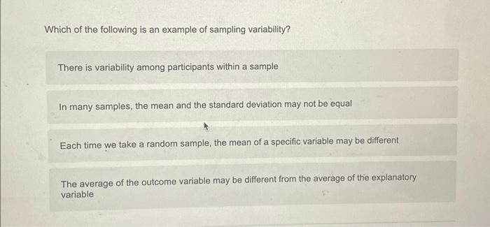 Solved Which of the following is an example of sampling | Chegg.com