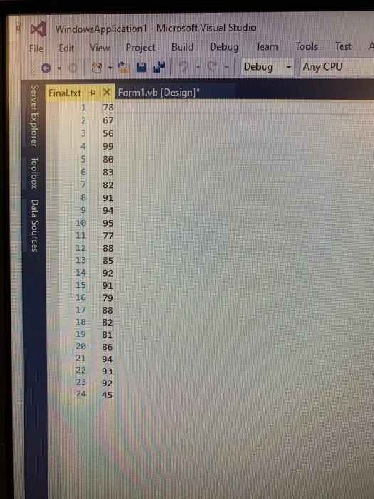 i WindowsApplication 1 - Microsoft Visual Studio File | Chegg.com