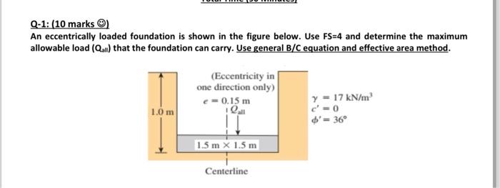 Solved Q-1: (10 marks (0)) An eccentrically loaded | Chegg.com