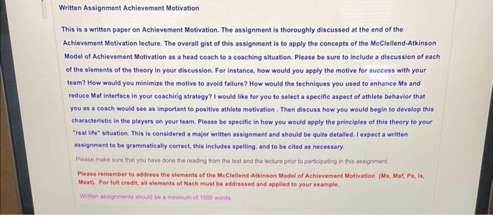 thesis on achievement motivation