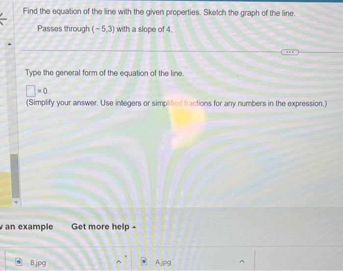 Solved Find the equation of the line with the given | Chegg.com