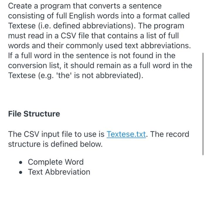 Create a program that converts a sentence consisting | Chegg.com
