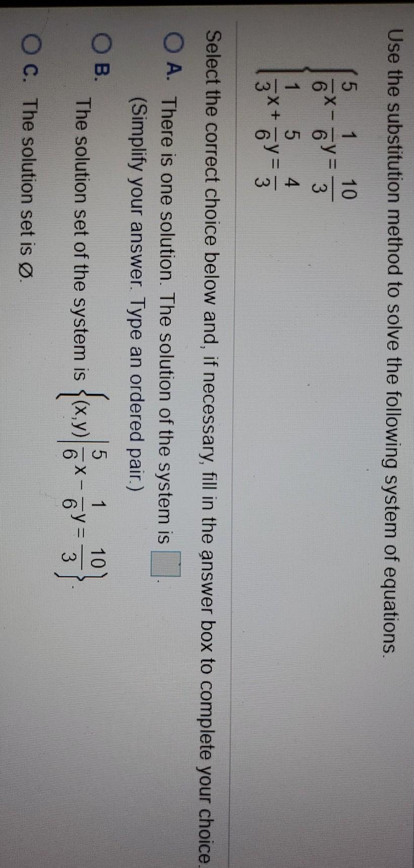 Solved Use the substitution method to solve the following | Chegg.com