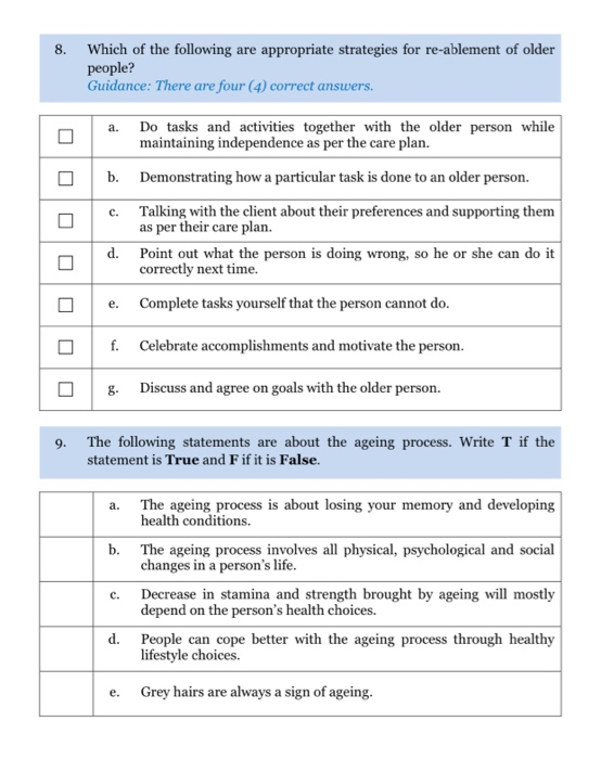 Solved 8. Which of the following are appropriate strategies | Chegg.com