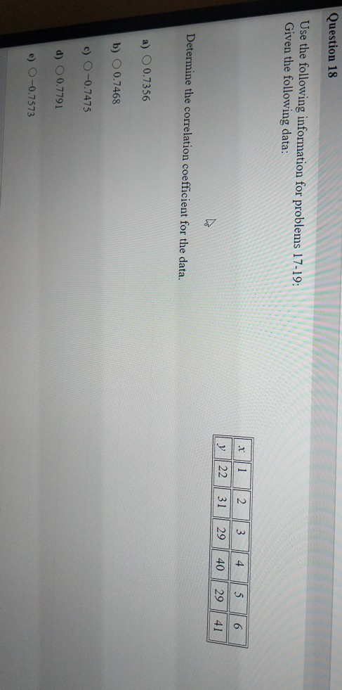 Solved Question 17 Use the following information for | Chegg.com