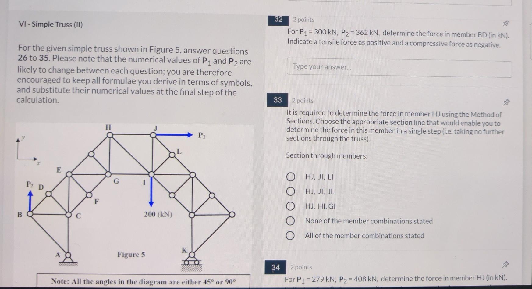 Solved 27 VI - Simple Truss (11) 2 points The correct Free | Chegg.com