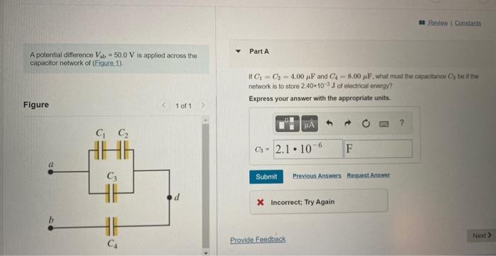 Solved A Potential Difference Vab=50.0 V Is Applied Across | Chegg.com