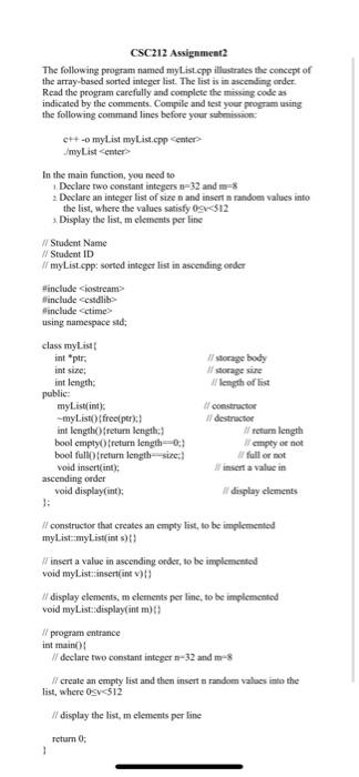 Solved CSC212 Assignment2 The following program named | Chegg.com