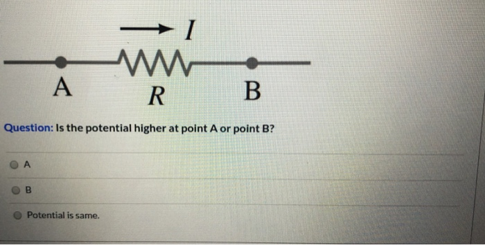 Solved - I SEB Question: Is the current greater at point A | Chegg.com