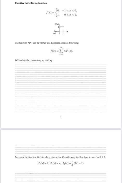 Solved Consider the following function f(x) = fo, -1