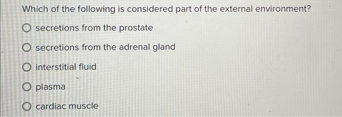 Solved Which of the following is considered part of the | Chegg.com