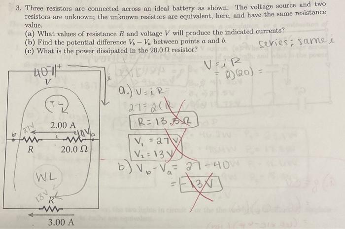 Solved 3. Three Resistors Are Connected Across An Ideal | Chegg.com