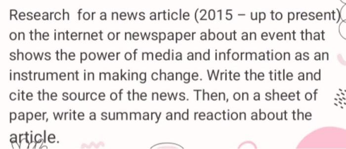 research a news article 2015 up to present