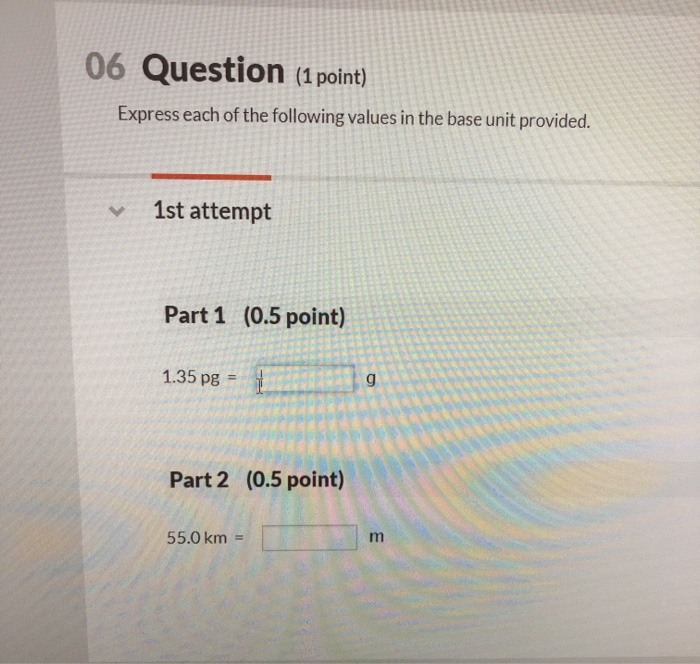 Solved 06 Question (1 point) Express each of the following | Chegg.com