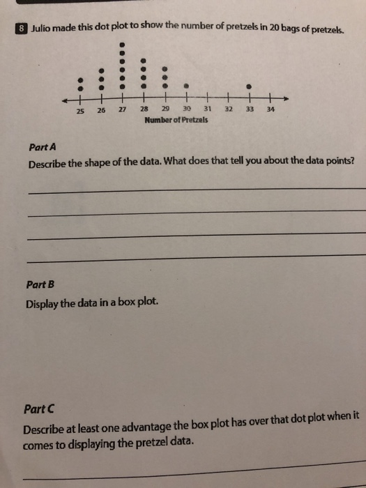 Solved 8 Julio made this dot plot to show the number of | Chegg.com