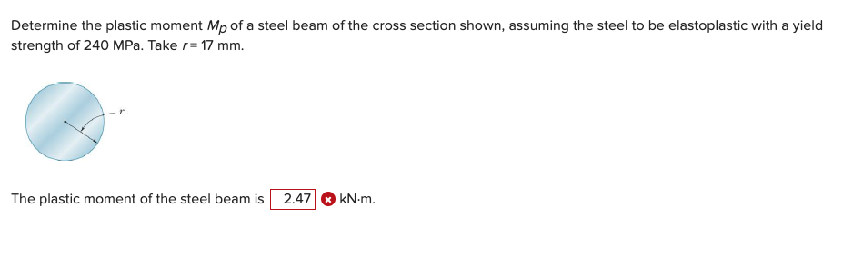 Solved Determine the plastic moment \( ﻿M_{p} \) ﻿of a steel | Chegg.com