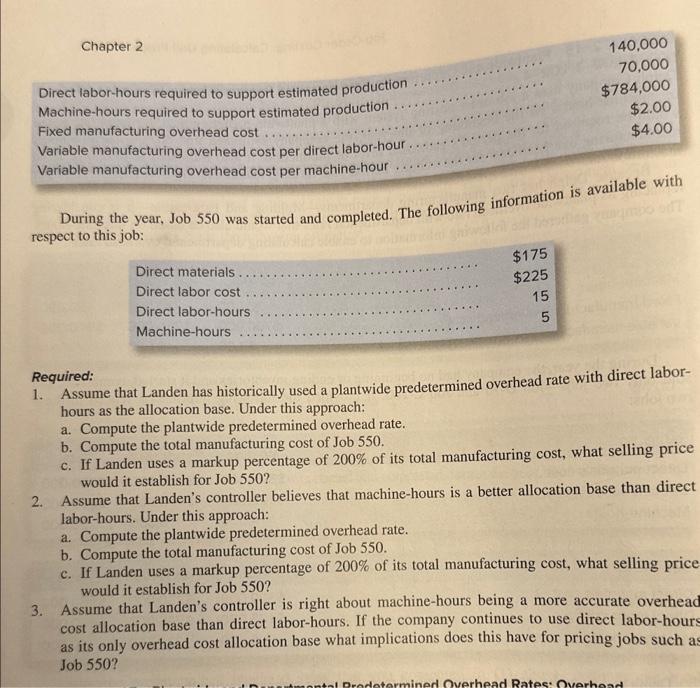 Solved Chapter 2 Direct Labor-hours Required To Support | Chegg.com