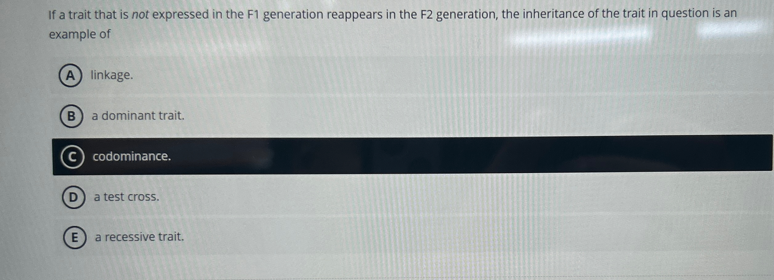 Solved If a trait that is not expressed in the F1 | Chegg.com