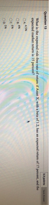 Solved Save Answer Question 13 3.3 points What is the | Chegg.com