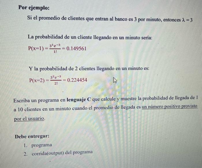 Solved For Example: If The Average Number Of Customers | Chegg.com