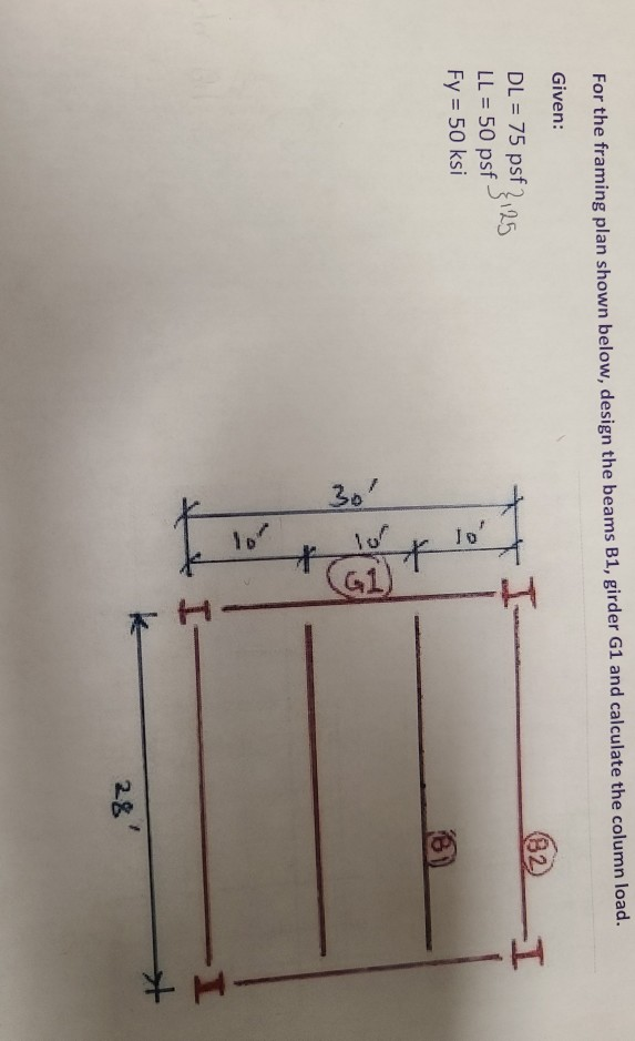 Solved For the framing plan shown below, design the beams | Chegg.com