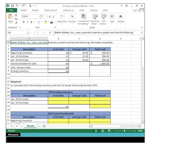 Solved 2 667 points Comparing Inventory Costing Methods | Chegg.com