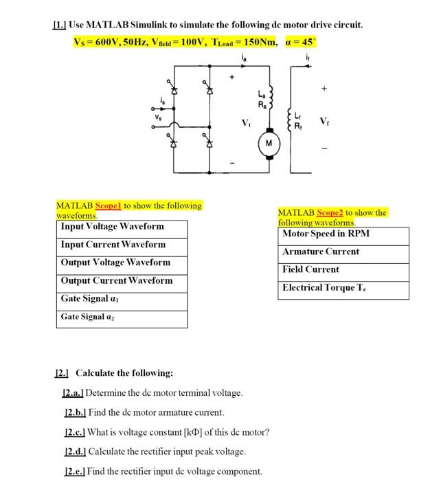 Solved 11. Use MATLAB Simulink to simulate the following de | Chegg.com