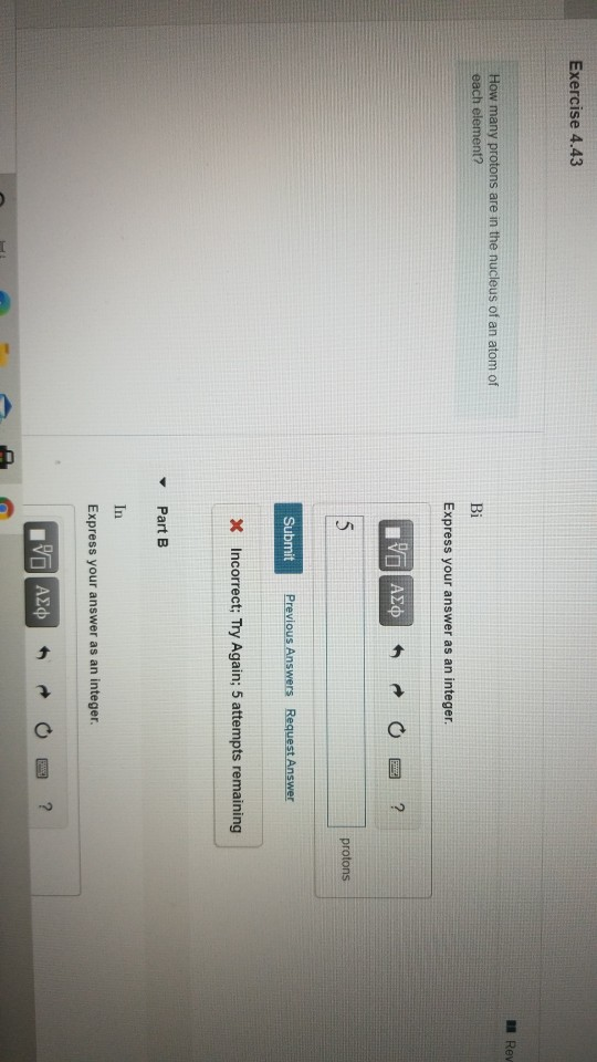 Solved Exercise 4.43 Rev How many protons are in the nucleus | Chegg.com