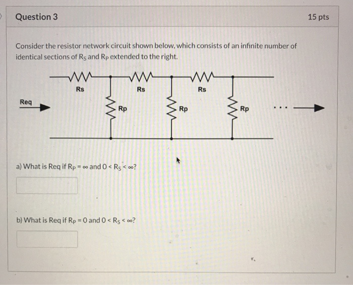 Solved Question 3 15 pts Consider the resistor network