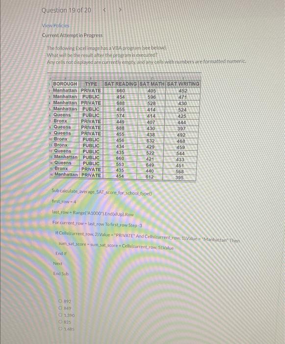 Solved Current Attempt in Progress The following Excel | Chegg.com