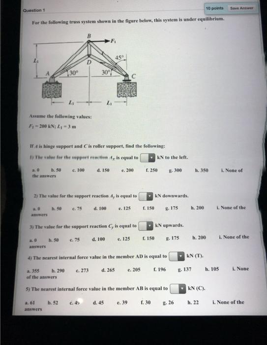 Solved Question 1 10 points Save Answer For the following | Chegg.com