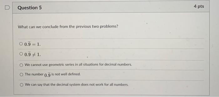 Solved D Question 3 4 pts Write a series that represents the | Chegg.com