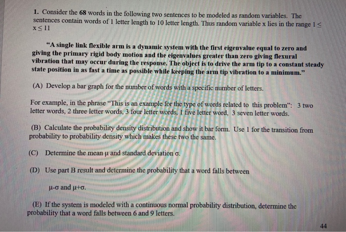 Solved consider the 68 words in the following two sentences | Chegg.com