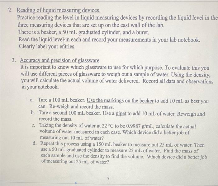 Solved 2. Reading of liquid measuring devices. Practice