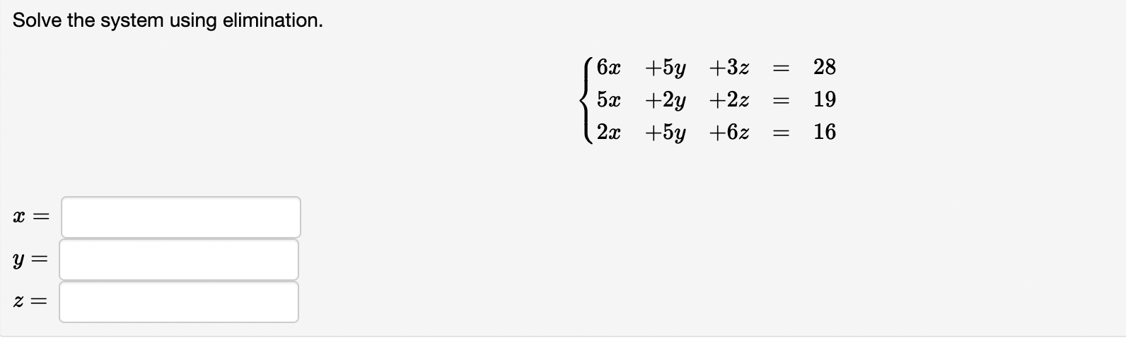 Solved Solve the system using | Chegg.com
