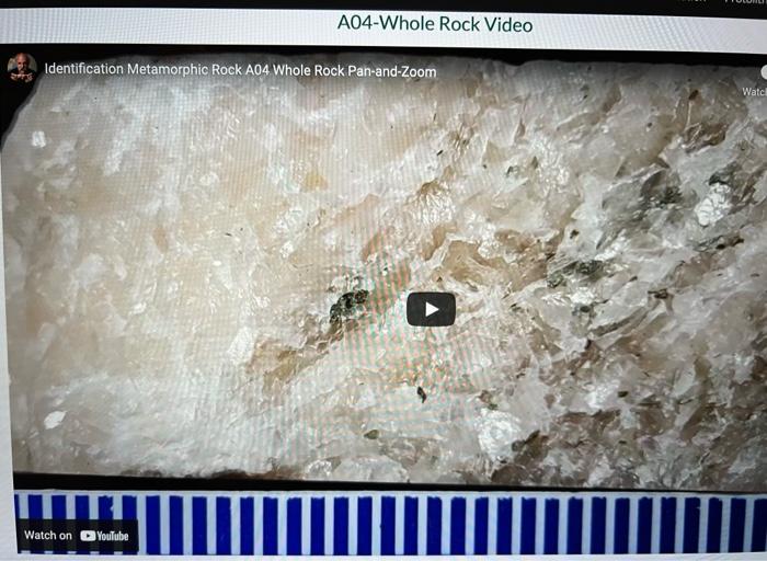 A01-Whole Rock Video Identification Metamorphic Rock | Chegg.com
