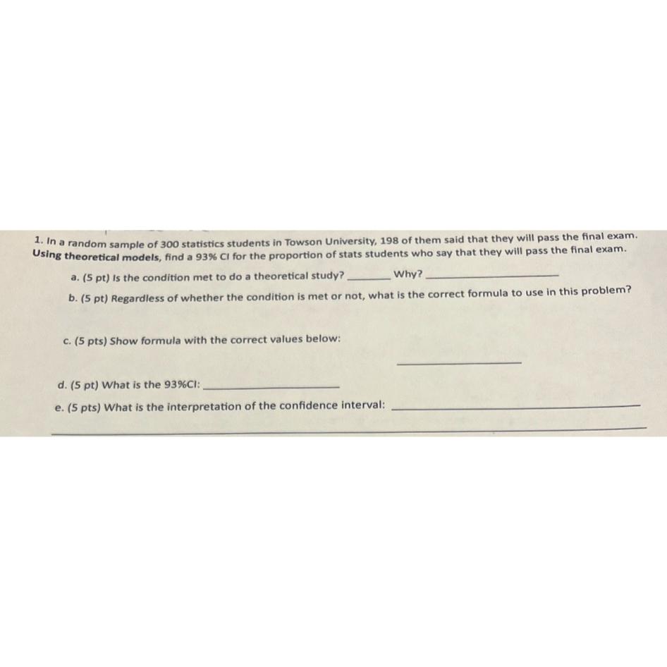 Solved In a random sample of 300 ﻿statistics students in | Chegg.com