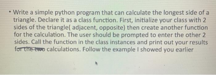 Solved Write a simple python program that can calculate the | Chegg.com