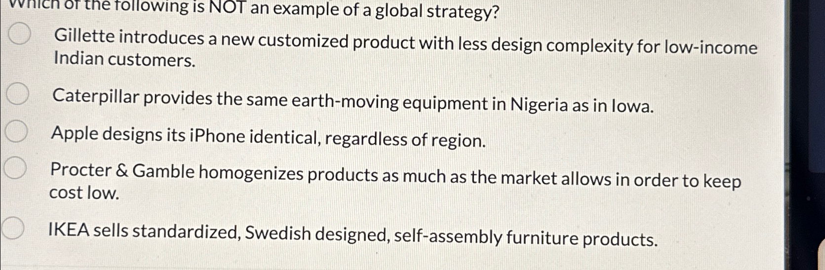 Solved Cn or the following is NOT an example of a global | Chegg.com