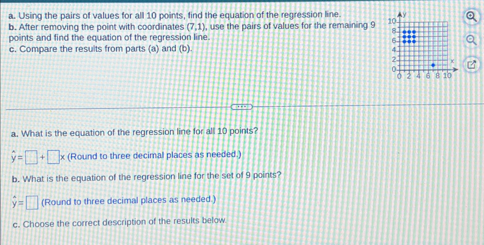 Solved a. ﻿Using the pairs of values for all 10 ﻿points, | Chegg.com