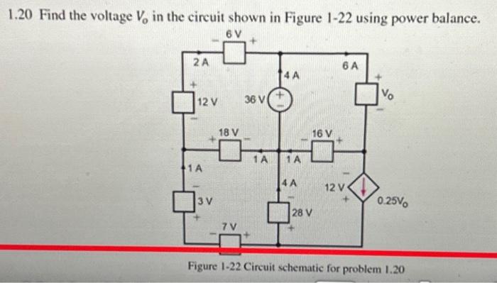 Solved 1.20 Find the voltage V, in the circuit shown in | Chegg.com
